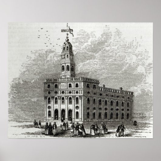 Mormon Temple at Salt Lake, 1854 Poster (Vorne)