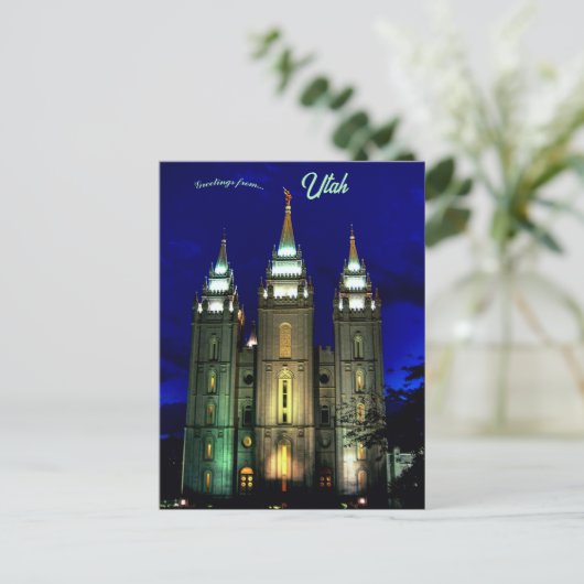 Mormon Temple Salt Lake City Utah Postkarte (Stehend Vorderseite)