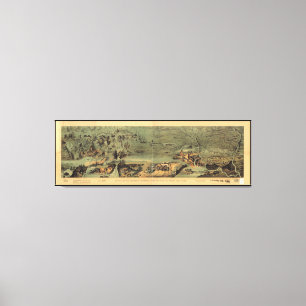 Mormone geht mit Karte Nauvoo zu Great Salt Lake Leinwanddruck