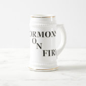 Mormonen auf Feuer-Tasse Bierglas (VorderseiteRechts)