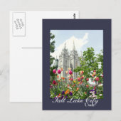 Mormonischer Tempel Salt Lake Citys, Utah Postkarte (Vorne/Hinten)