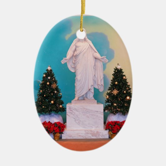 Mormonisches Christus Weihnachten Keramikornament (Vorne)