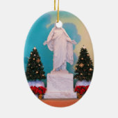Mormonisches Christus Weihnachten Keramikornament (Hinten)