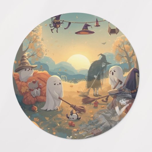 Morning After Halloween - A Ghostly Clean-Up Tale Etiketten (Design 2)