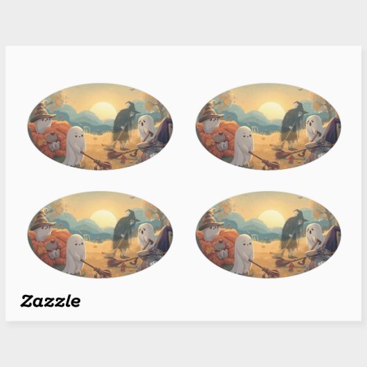 Morning After Halloween - A Ghostly Clean-Up Tale Ovaler Aufkleber (Blatt)