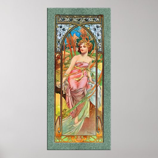 Morning Awakening von Alphonse Mucha Poster (Vorne)