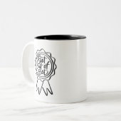 Morning Award handlettiert Zweifarbige Tasse (Vorderseite Links)