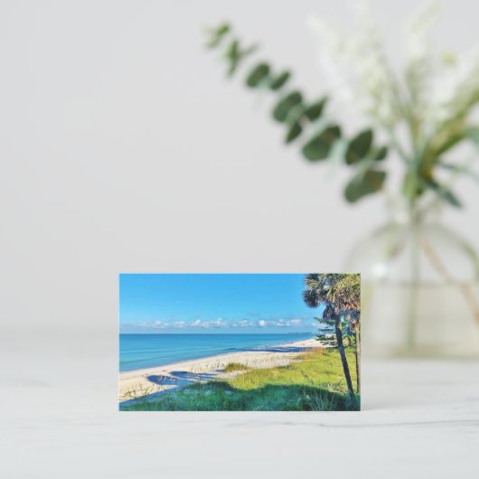 Morning Beach Business Cards Visitenkarte (Stehend Vorderseite)