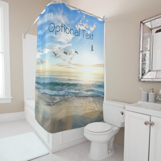 Morning Beach Seagulas Duschvorhang (Beispiel)