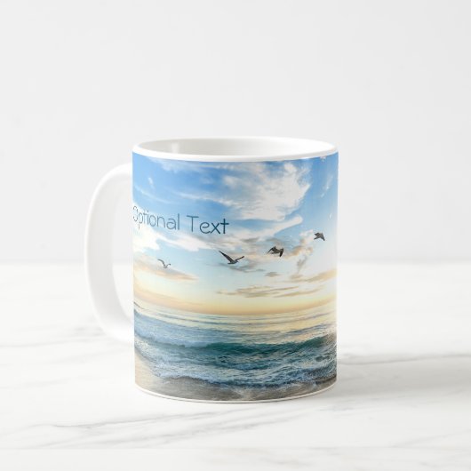 Morning Beach Seagulas Kaffeetasse (Vorderseite Links)