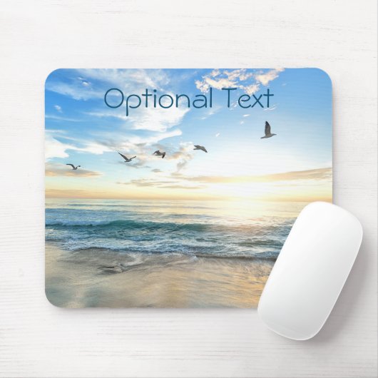 Morning Beach Seagulls Mousepad (Mit Mouse)