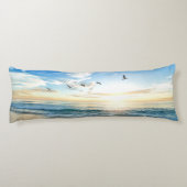 Morning Beach Seagulls Seitenschläferkissen (Rückseite)