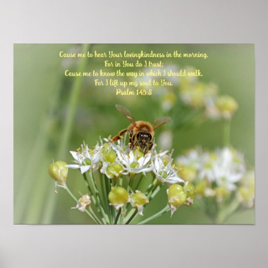 Morning Bee on Blossoms Bible Verse Art Poster (Vorne)