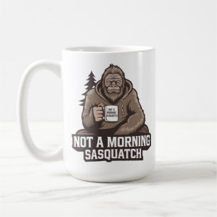 Morning Bigfoot - Sleepy Sasquatch mit Coffee Tass Kaffeetasse