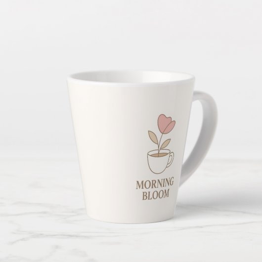 Morning Bloom | Aesthetic Floral Coffee Mug Milchtasse (Rechte Ecke)