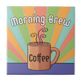 Morning Brew-Kaffee Fliese (Vorderseite)