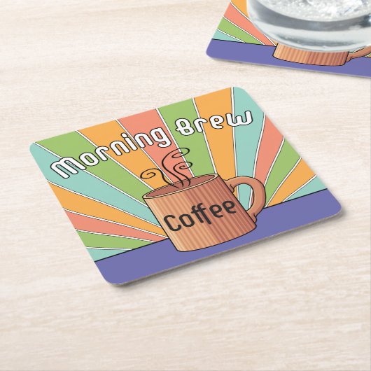 Morning Brew-Kaffee Rechteckiger Pappuntersetzer (angewinkelt)