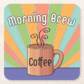 Morning Brew-Kaffee Rechteckiger Pappuntersetzer (Vorderseite)