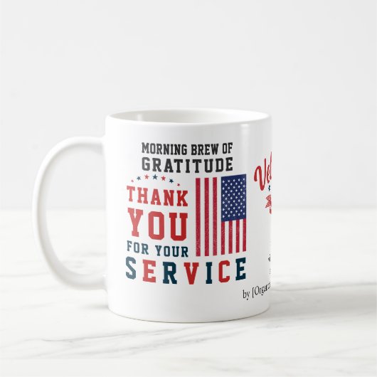 Morning Brew of Gratitude Patriotic Veterans Day Kaffeetasse (Links)