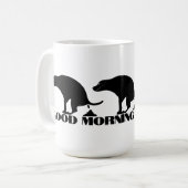Morning Brew Sunshine & Kackend Hunde Kaffeetasse (Vorderseite Links)