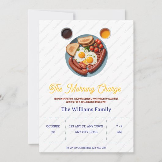 Morning Charge Fellowship Breakfast Invitation Einladung (Vorderseite)