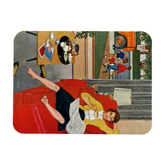 Morning Coffee Break Magnet (Horizontal)