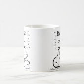 Morning Coffee & Cat Vibes – Cute Minimalist Mug Verwandlungstasse (Mittel)