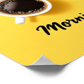 Morning Coffee Cups Top View Yellow Minimalist Poster (Ecke)
