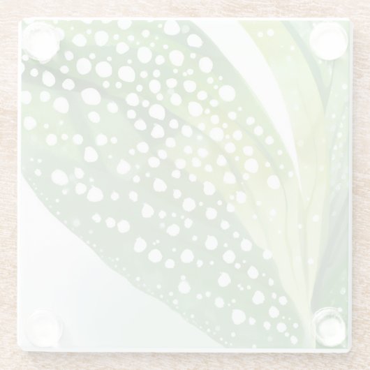 Morning Dew Green Leaf Glasuntersetzer (Rückseite)