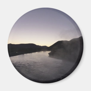 Morning Fog am Jackson River bei Grand Teton Magnet