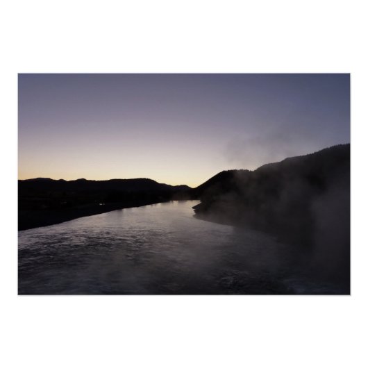 Morning Fog am Jackson River bei Grand Teton Poster (Vorderseite)