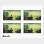 Morning Fog at sea by Joseph Vernet  Rechteckiger Aufkleber (Blatt)