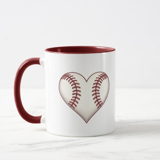 Morning Fuel Baseball Heart Mug Tasse (Links)