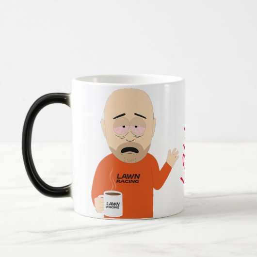 "Morning Gap Juice - Racing Coffee Tasse" Verwandlungstasse (Links)