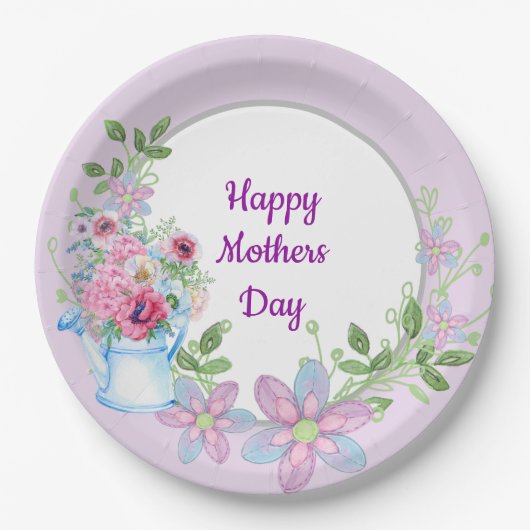 Morning Garden Happy Mütter Day Pappteller (Vorderseite)