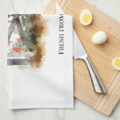 Morning Gloriage: Wasserfarbenröhre, maßgeschneide Geschirrtuch (Viertel Falte)