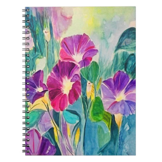 Morning Glories floral Notebook Notizblock (Vorderseite)