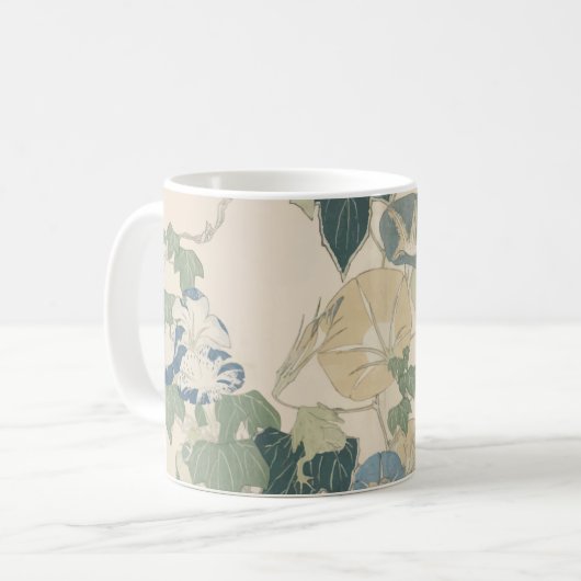 Morning Glories in Blume and Buds by Hokusai Kaffeetasse (Vorderseite Links)