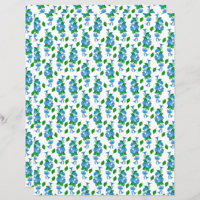 Morning Glories Scrapbook Paper (Vorne/Hinten)