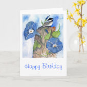 Morning Glories und Chickadee Karte (Gelbe Blume)