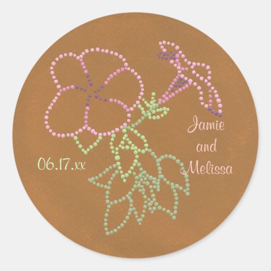 Morning Glories, Wedding Save the date Aufkleber (Vorderseite)