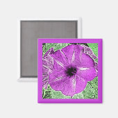Morning Glory Block Print - Amethyst lila Magnet (Vorderseite/Rückseite)