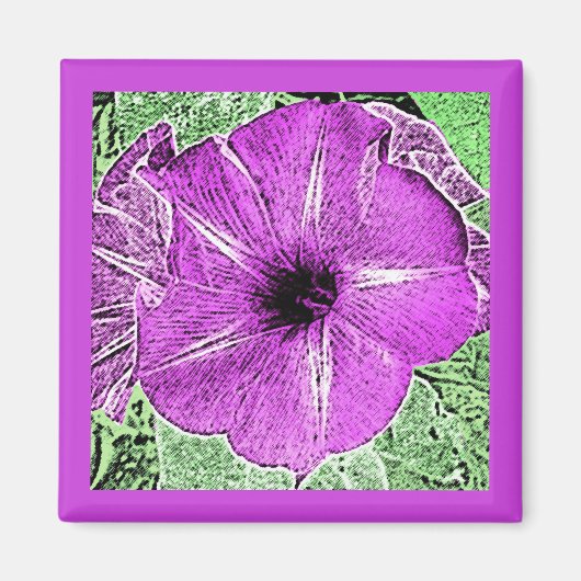 Morning Glory Block Print - Amethyst lila Magnet (Vorne)