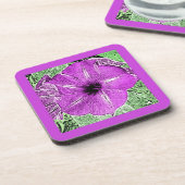 Morning Glory Block Print - Amethyst lila Untersetzer (Linke Seite)