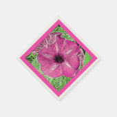 Morning Glory Block Print - Fuchsia rosa Serviette (Ecke)