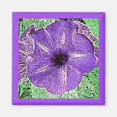 Morning Glory Block Print - Softviolett Magnet (Vorne)