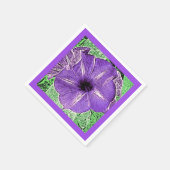 Morning Glory Block Print - Softviolett Serviette (Ecke)