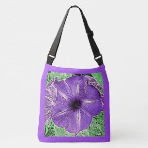 Morning Glory Block Print - Softviolett Tragetaschen Mit Langen Trägern