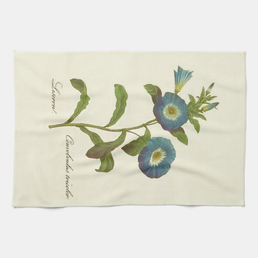Morning Glory Blue Illustration Handtuch (Horizontal)