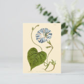 Morning Glory Blue Illustration Postkarte (Stehend Vorderseite)